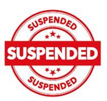 Suspended - Imposed by a judge or court but not enforced as long as no further offence is committed within a specified period.