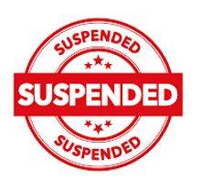 Suspended - Imposed by a judge or court but not enforced as long as no further offence is committed within a specified period.