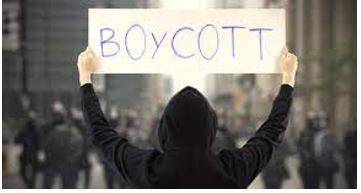 Boycotting - Withdraw from commercial or social relations with (a country, organization, or person) as a punishment or protest.