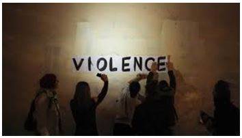 Violence - Behaviour involving physical force intended to hurt, damage, or kill someone or something.