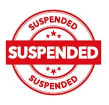 Suspension - Imposed by a judge or court but not enforced as long as no further offence is committed within a specified period.