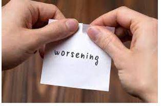 Exacerbated - To make something worse, especially a disease or problem.