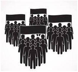 Faction - A small organized dissenting group within a larger one, especially in politics.