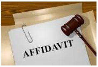 Affidavit - A written statement confirmed by oath or affirmation, for use as evidence in court.