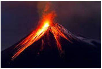 Erupted - Become active and eject lava, ash, and gases.