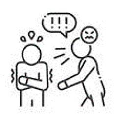 Intimidated - The action of intimidating someone, or the state of being intimidated.