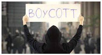 Boycotted - Withdraw from commercial or social relations with (a country, organization, or person) as a punishment or protest.