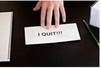 Resigned - Leave a job or office.