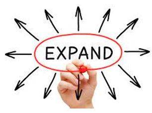 Expand - To become or to make something bigger.