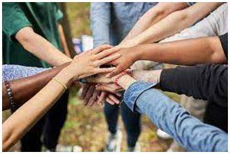 Gather - To come or be brought together in a group.