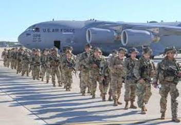 Deployed - To put soldiers or weapons in a position where they are ready to fight.