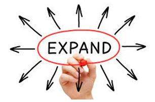 Expand - To become or to make something bigger.