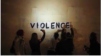 Violently - Behaviour involving physical force intended to hurt, damage, or kill someone or something.