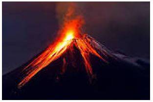 Erupted - Become active and eject lava, ash, and gases.