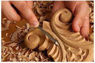 Carving - An object or design carved from a hard material as an artistic work.