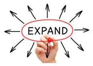 Expand - To become or to make something bigger.