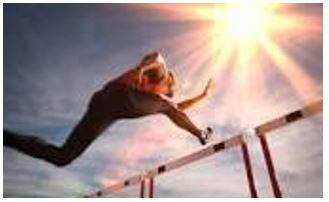 Hurdle - One of a series of upright frames over which athletes in a race must jump.
