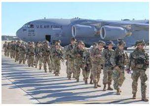 Deployed - To put soldiers or weapons in a position where they are ready to fight.