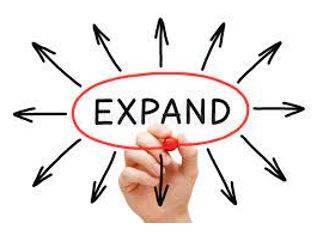 Expand - To become or to make something bigger.
