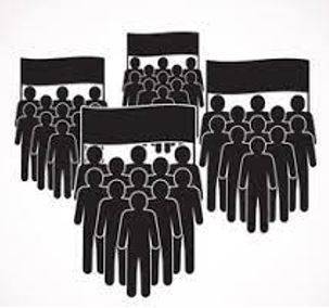 Faction - A small organized dissenting group within a larger one, especially in politics.