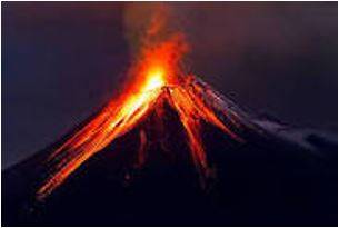 Erupted - Become active and eject lava, ash, and gases.