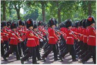 March - Walk in a military manner with a regular measured tread.