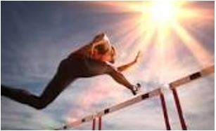 Hurdle - One of a series of upright frames over which athletes in a race must jump.