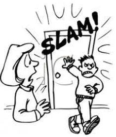 Slamming - Shut (a door, window, or lid) forcefully and loudly.