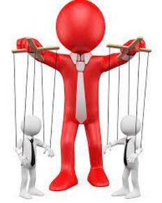 Dominated - Having power and influence over others.