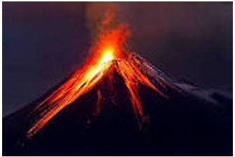Erupted - Become active and eject lava, ash, and gases.