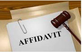 Affidavit - A written statement confirmed by oath or affirmation, for use as evidence in court.