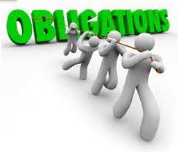 Obligation - Require or compel (someone) to undertake a legal or moral duty.