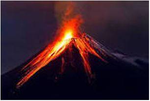Erupted - Become active and eject lava, ash, and gases.