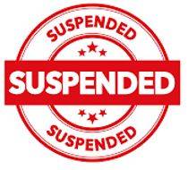 Suspension - Imposed by a judge or court but not enforced as long as no further offence is committed within a specified period.