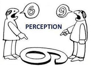 Perceived - The ability to see, hear, or become aware of something through the senses.