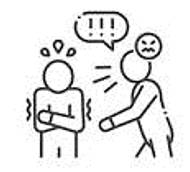 Intimidated - The action of intimidating someone, or the state of being intimidated.