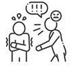 Intimidated - The action of intimidating someone, or the state of being intimidated.