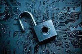 Breach - Make a gap in and break through (a wall, barrier, or defence).