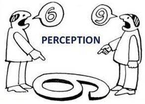 Perceived - The ability to see, hear, or become aware of something through the senses.