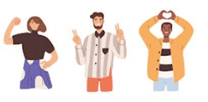 Gesturing - A movement of the hands, arms, or head, etc. to express an idea or feeling.