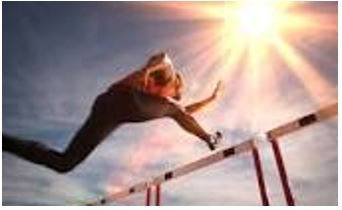 Hurdle - One of a series of upright frames over which athletes in a race must jump.