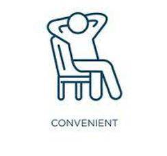 Convenience - The quality of being easy, useful or suit able for somebody