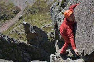 Scrambling - To move or climb quickly but with difficulty, often using your hands to help you.