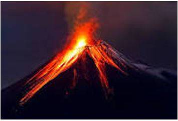 Erupting - Become active and eject lava, ash, and gases.