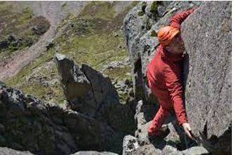 Scrambling - To move or climb quickly but with difficulty, often using your hands to help you.