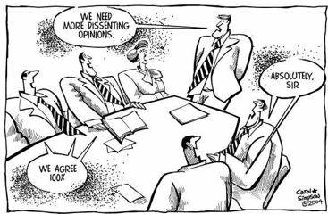 Dissent - Showing a strongly different opinion on a particular question, especially an official suggestion or plan, a legal decision, or a popular belief.