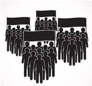 Faction - A small organized dissenting group within a larger one, especially in politics.
