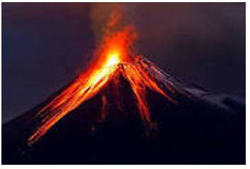 Erupted - Become active and eject lava, ash, and gases.