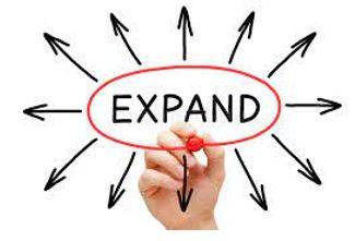 Expanded - To become or to make something bigger.