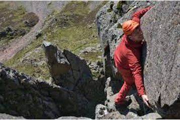 Scramble - To move or climb quickly but with difficulty, often using your hands to help you.